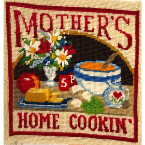 Finished Mother's Home Cookin' Needlepoint Canvas Panel Sunset Designs 6794 Food